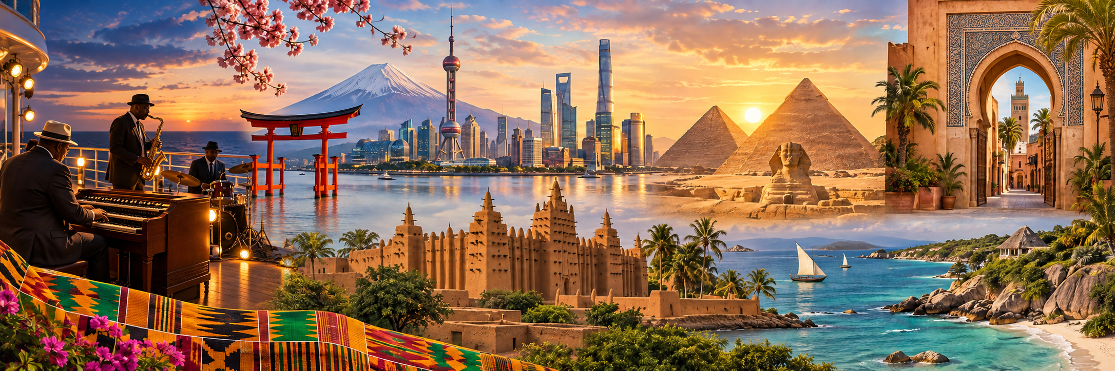 Travel scenes representing Sanaa World Travel journeys
